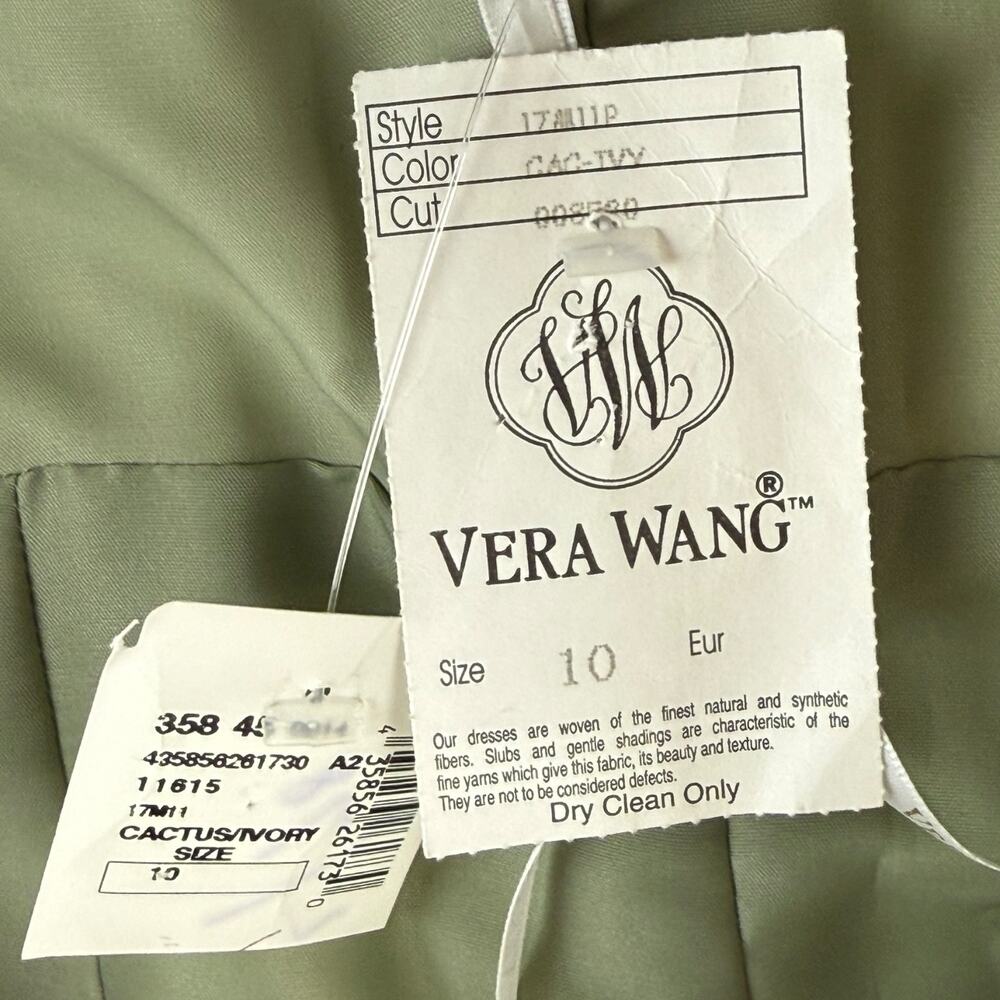 ❌SOLD❌Vintage VERA WANG brand new with tags celadon green A-line gown SIZE 10 - Picture 5 of 16